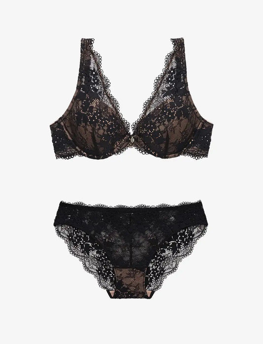 All Day Lace Uplift Plunge + Bikini Set
